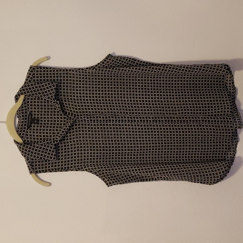 Banana republic black print top (L)